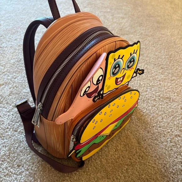 Loungefly SpongeBob and Patrick Burger Backpack - Yellow 